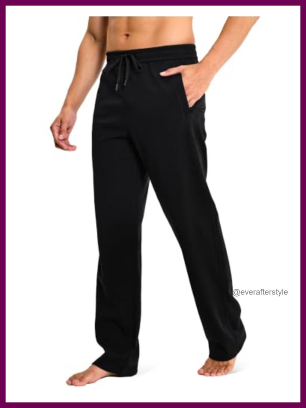 Tall Men's Sweatpants Yoga Running Straight Leg Drawstring Zip Pockets